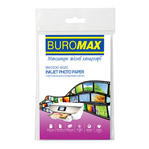 Фотопапір BUROMAX 10х15 см, 230 г/м2, глянцевий 20 арк. (BM.2230-6020)